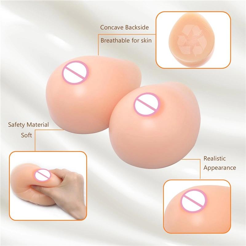 Realistic Self-Adhesive Fake Breast Artificial Silicone Breast Female Anchor Fake Chest Bra for Cosplay Crossdresser Transgender