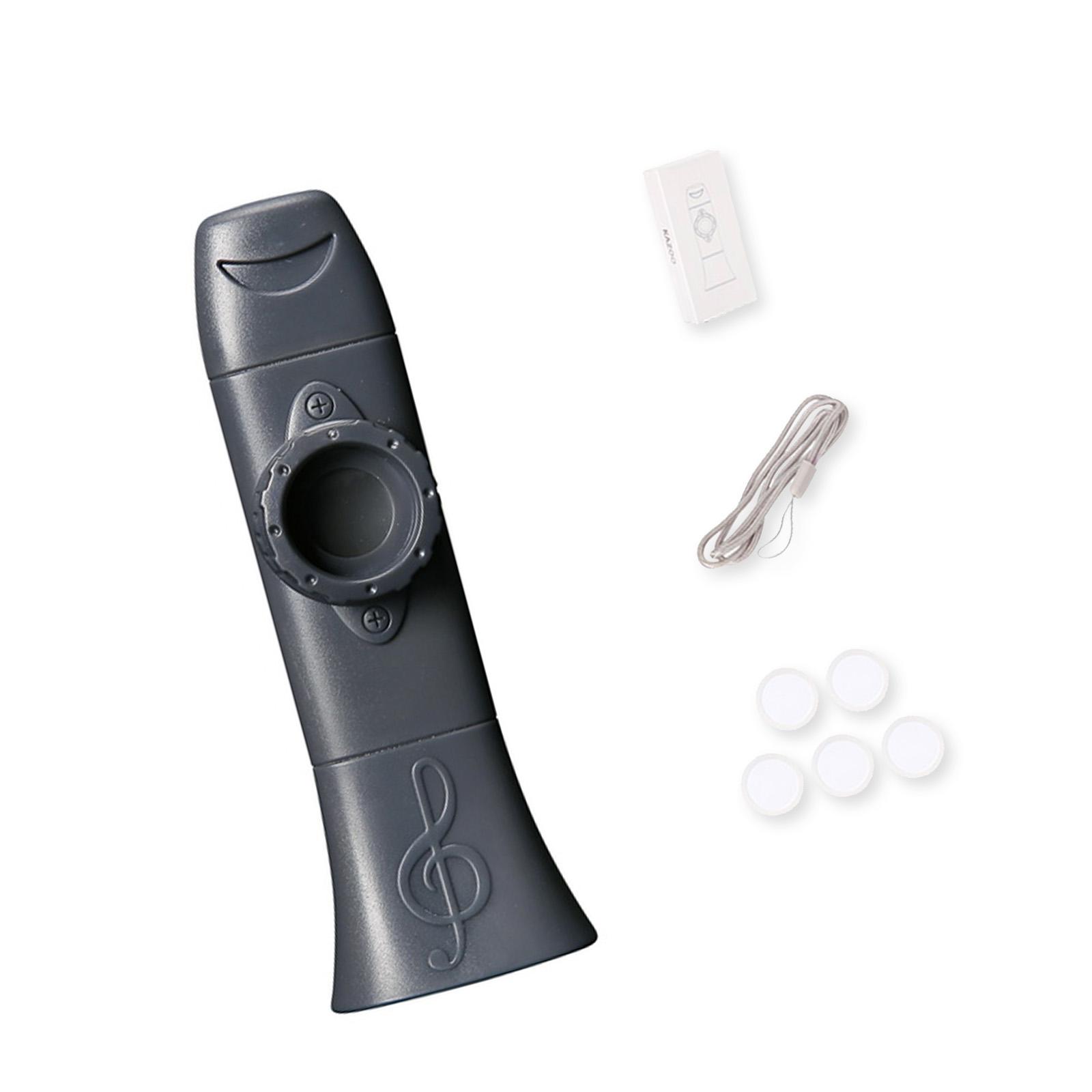 

Профессиональный инструмент казу с ремешком и 5 запасными мембранами для детей, взрослых, любителей музыки и начинающих серый