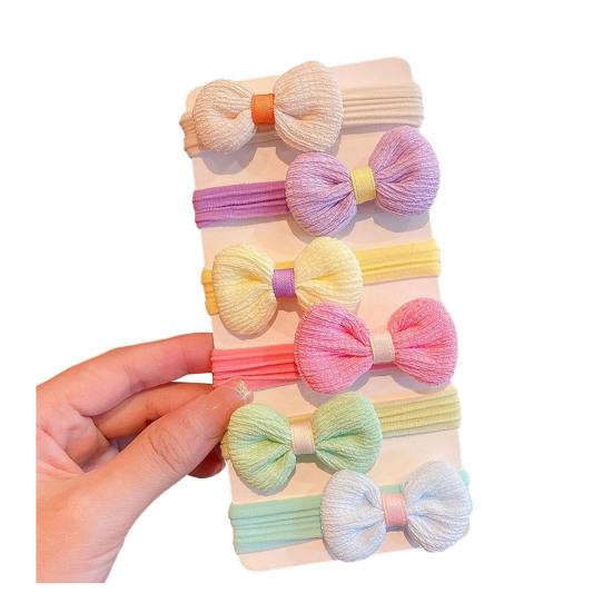 

6/12 шт. веревка для волос высокоэластичная ткань кольца для волос цветочный бант декор универсальный B