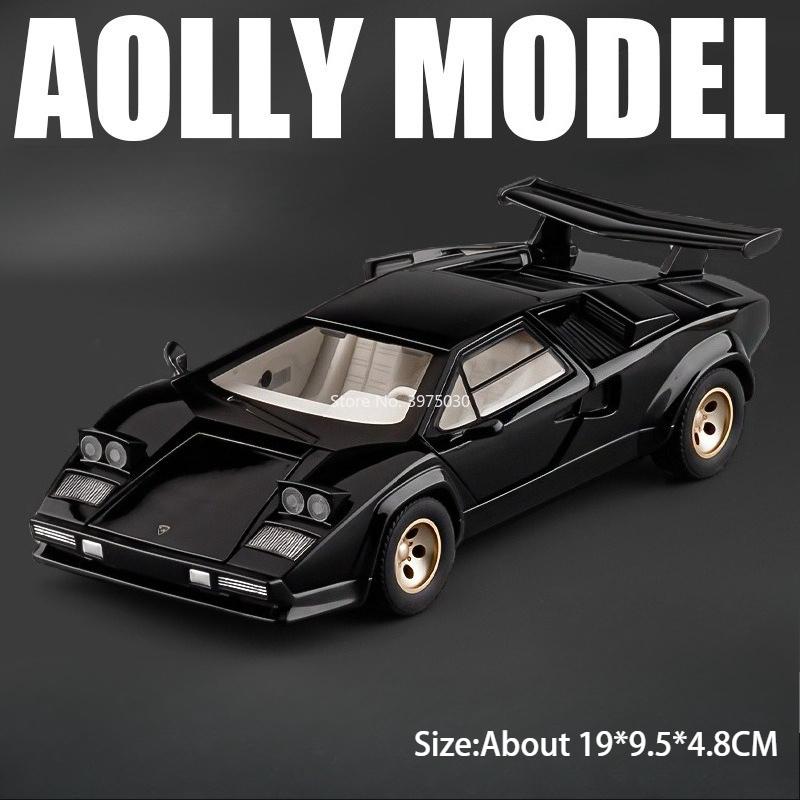 1:24 Lambor Countach Lp500S Yangwang U9 Modèles Voitures Jouet Portes Ouvertes Supercar Avec Système à Friction Véhicule Miniature Cadeaux de Noël pour Enfants