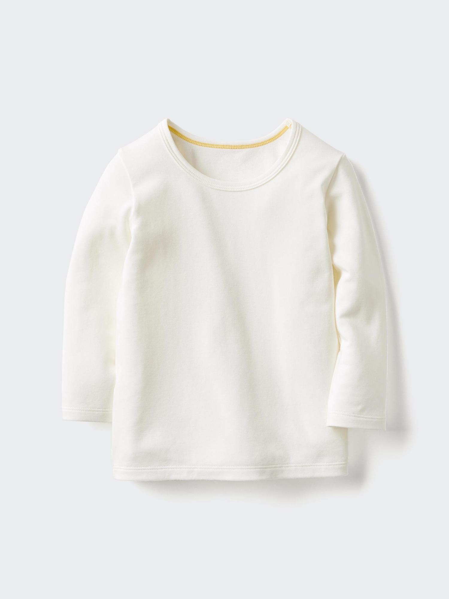 

Uniqlo HeaTTech Хлопковая футболка с круглым вырезом 01 OFF WHITE/80