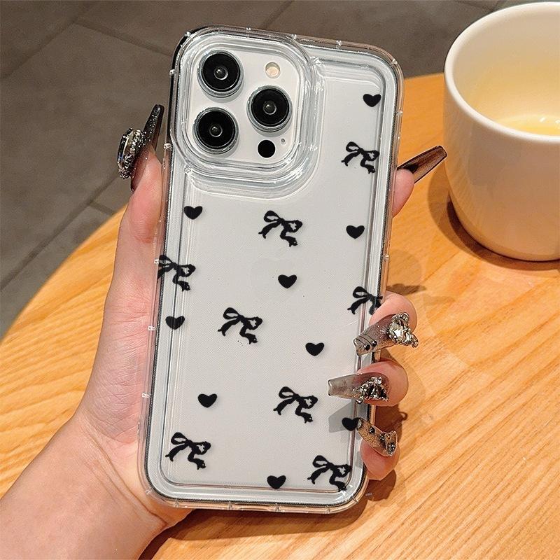 Transparent Bow Is Suitable for Apple 15promax Mobile Phone Case Iphone13/12pro Anti-drop 16/14/11