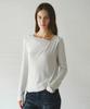 LENINA Roel Drape Neck T-Shirt_Light Gray
