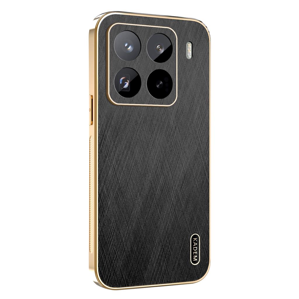 KADEM Чехол для Xiaomi 15 Pro Гальваническое покрытие Шелковистая текстура ПУ+ТПУ Задняя крышка телефона
