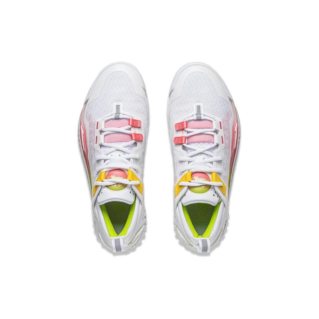New LiNing Anti 5 Low Cushioned Wear Resistant Lightweight Low Top Basketball Shoes Unisex White Red Yellow ABFU005-4