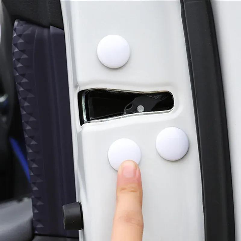 12pcs Car Door Lock Screw Protector Cover Scerws Universal Cap Caps Anti-Rust Accessories White Interior Trim Covers Styling