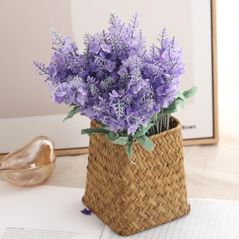 Umělá květina Hedvábí Fialová Levandule Domácí Venkovní Zahrada Dekorace Kytice Falešná Svatba Vánoční Den Party Doplňky