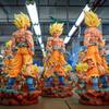 35cm Dragon Ball Anime Figures Chu Chao Battle Damage Goku Action Figure Models Pvc Statue Toys Decoration Collect Kids Gifts