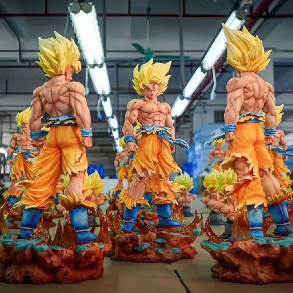 35cm Dragon Ball Anime Figures Chu Chao Battle Damage Goku Action Figure Models Pvc Statue Toys Decoration Collect Kids Gifts