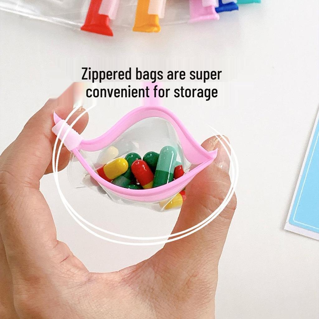 Eco-Friendly Compact EVA Medicine Bag with Colorful Design - Portable, Self-Sealing Zipper for Travel and Storage of Pills