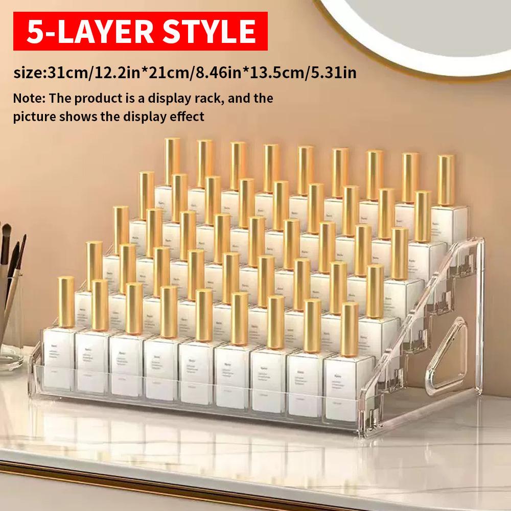 3/4/5/6/7 Layer Acrylic Nail Polish Display Rack Transparent Cosmetics Storage Rack Multi-layer Simple Mounting Rack Bracket