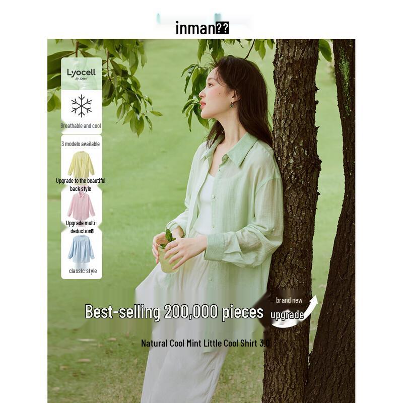 Женская легкая рубашка INMAN из смесовой ткани Tencel S