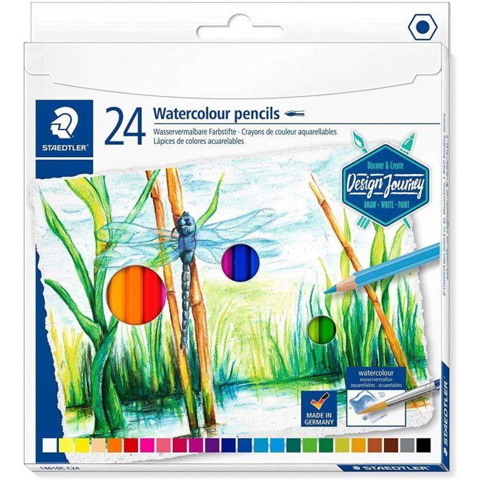 24 crayons de couleur - Aquarellable - Assortis - Staedtler - Design Journey