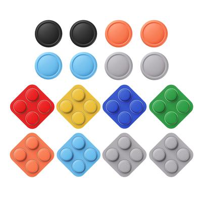 PlayVital Silicone Button Cover Thumb Grip Set for Nintendo Switch 2 Includes 8 Colorful ABXY Button Caps and 4 Stick Caps & Joy-Con 2, (Black, Gray,