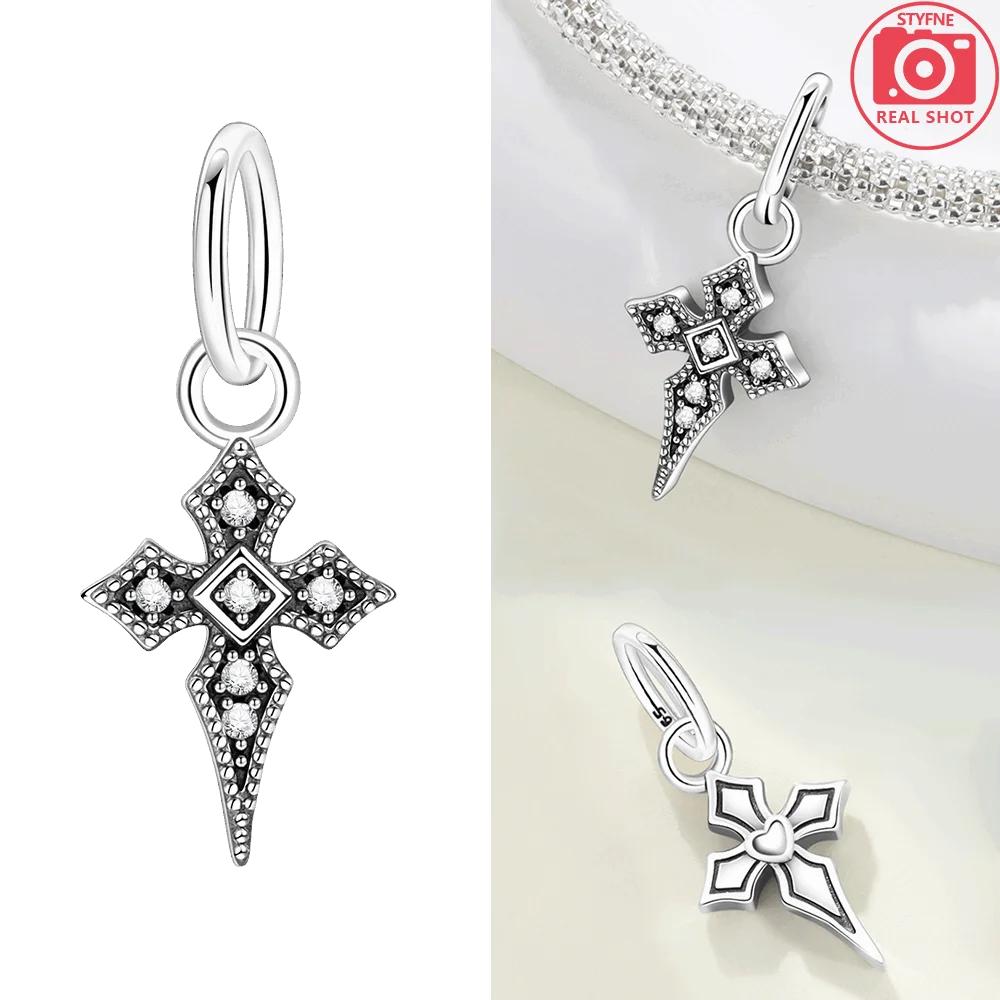 

Authentic Retro Cross Bead Necklaces Pendant Bead Charms Compatible With Bracelets copper Certified Women Jewellery Making Diy Fine Gift