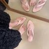 Fashion Slippers Women Summer On A Wedge Slides Fashion Rubber Flip Flops Platform Pointed Toe Beach Shoes Low Luxury Hawaiian Sabot