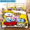 3PCS K-pop Cartoon Friends 3pcs Bedding,Including 3PCS Duvet Cover And 2pcs Pillowcases Perfect for Christmas,Ideal for Bedroom, Dormitory