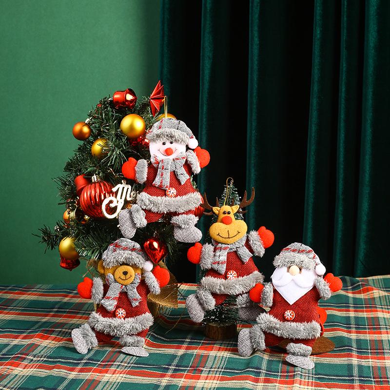 Dancing Christmas Figurines: Snowman, Reindeer, Bear & Old Man Plush Ornaments