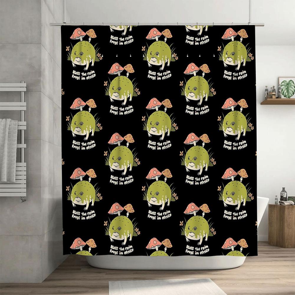 Floral Bathroom Decor Shower Curtain Tropical Leaves Nature Plants Pattern Waterproof Fabric Home Spa Hotel