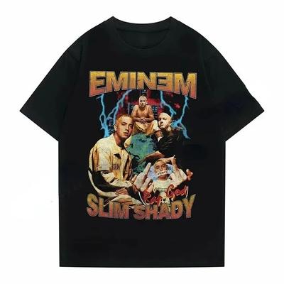 2024 Rapper Eminem Tričko Pánske Módne Tričká Detské Hip Hopové Topy Tričká Dámske Tričko Rockové Camisetas Chlapčenské Tričká Letné Nové#Farba(2)