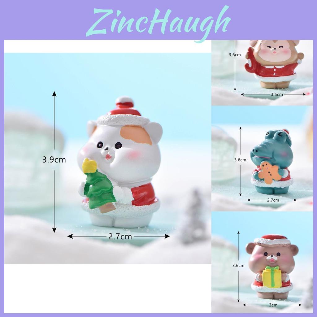 Niedliche Weihnachts-Tierfiguren aus Kunstharz für DIY Schnee-Landschafts-Basteln und Geschenke