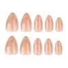 24PCS Nude Press On Nails with Cat Eyes Tip Chip-Proof Smudge-Proof Fake Nails for Women and Girl Nail Salon