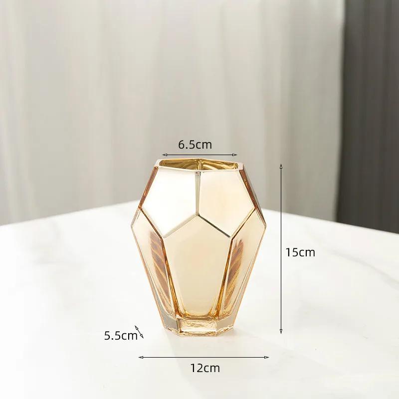 Nordic Style Electroplating Process Glass Vase Modern Decorative Vases Living Room Decoration Home Decor Vases For Interior