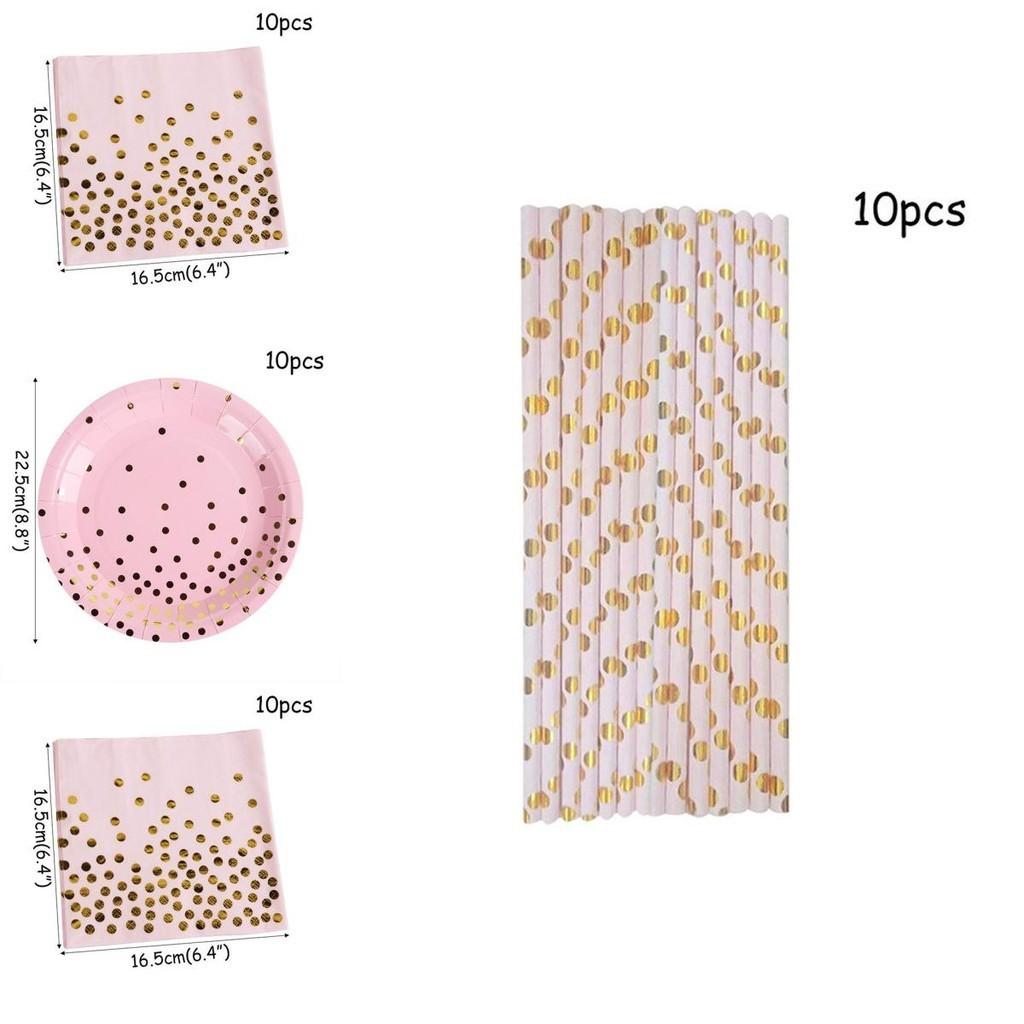 Delightful Pink And Gold Disposable Tableware To Enhance Your Party Atmosphere