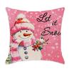 New Pink Christmas Pillow Cover Home Bedroom Sofa Lumbar Cushion Santa Claus Letter Pillow Cover