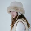 Allincomplete Suede Fur Earflap Bucket Hat