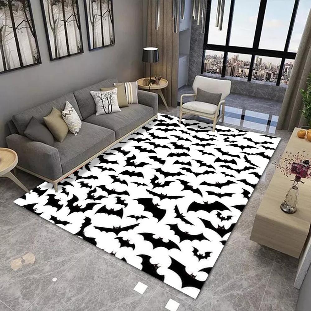 Halloween Bat Print Carpet for Living Room Decoration Home Large Area Rugs Decor Soft Bedroom Lounge Floor Mat