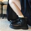 Spring and Autumn Single Boots Retro Round Head Platform Martin Boots Women's Thick Heel Short Boots Chelsea Boots Smoke Boots
