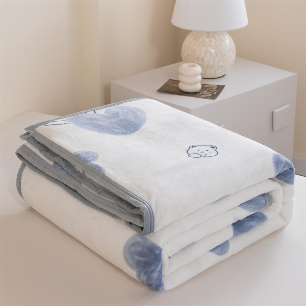 Cartoon Pattern Thick Flannel Blanket Lightweight Warm Nap Throw Blanket for Sofa All Season Cozy Soft Plush Bedspread Bed Sheet