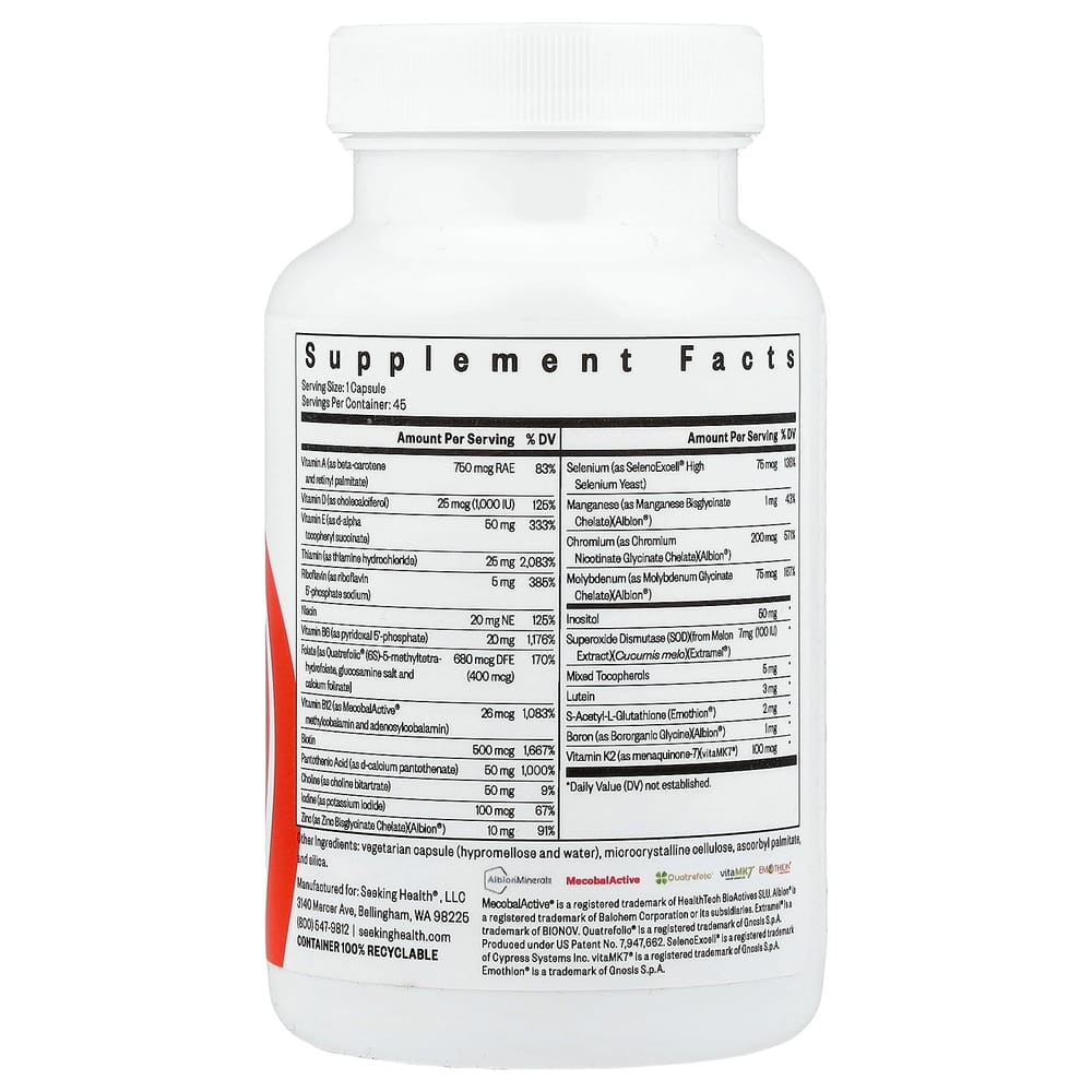 Seeking Health Multivitamin One Veggie Capsules 45 Count