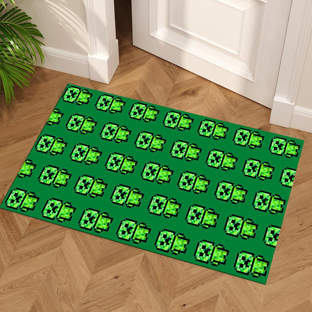 Minecraft Floor Rug Office Rug Perfect for Outdoor Game Room Entryway Kitchen Anti-slip Rug Anime Office Decor