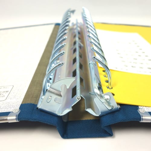 KOKUYO File Binder Cloth Pasted B5 Vertical with Metal Border 26 Holes Holds 200 Sheets Blue Ha-120BZ