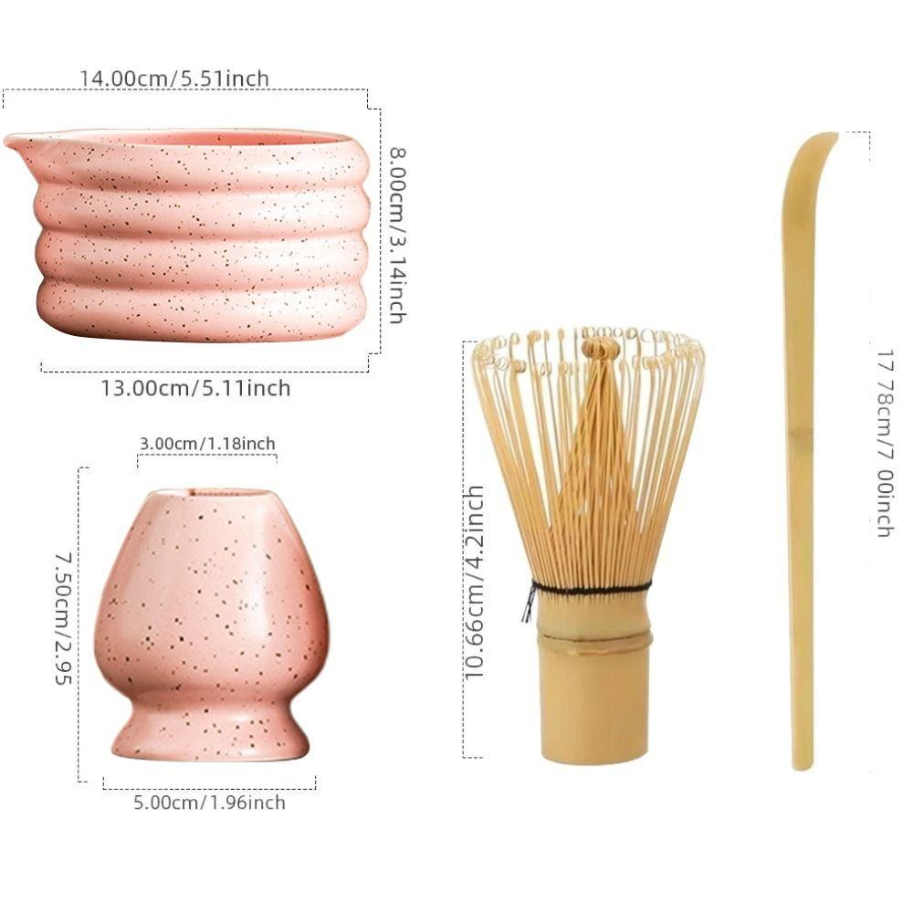 4PCS Food Grade Japanese Matcha Tea Set Doughnut Donut Matcha Stirring Brush  Stirring