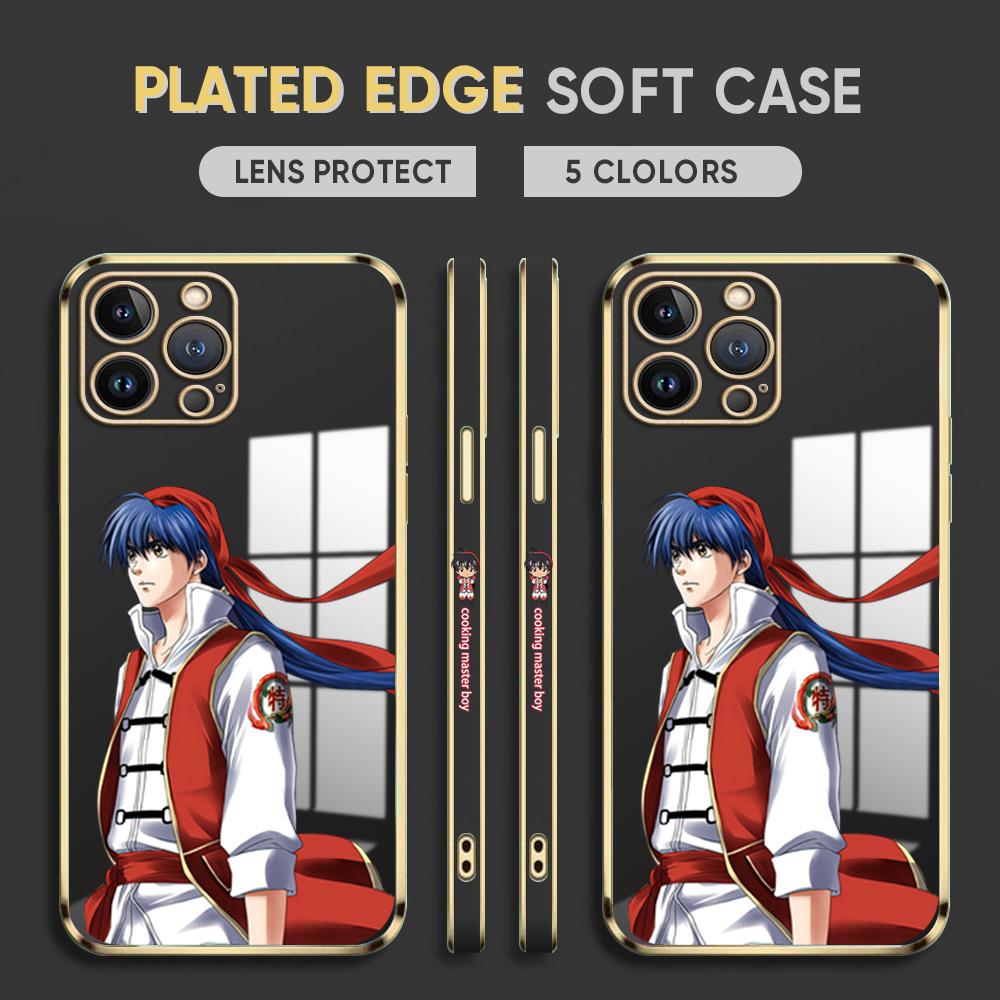 Japonské pouzdro na telefon Anime Plating pro iPhone 11 13 15 Samsung Galaxy A52 Xiaomi Redmi 12C Note 10 Pro Oneplus měkké obaly na smartphone