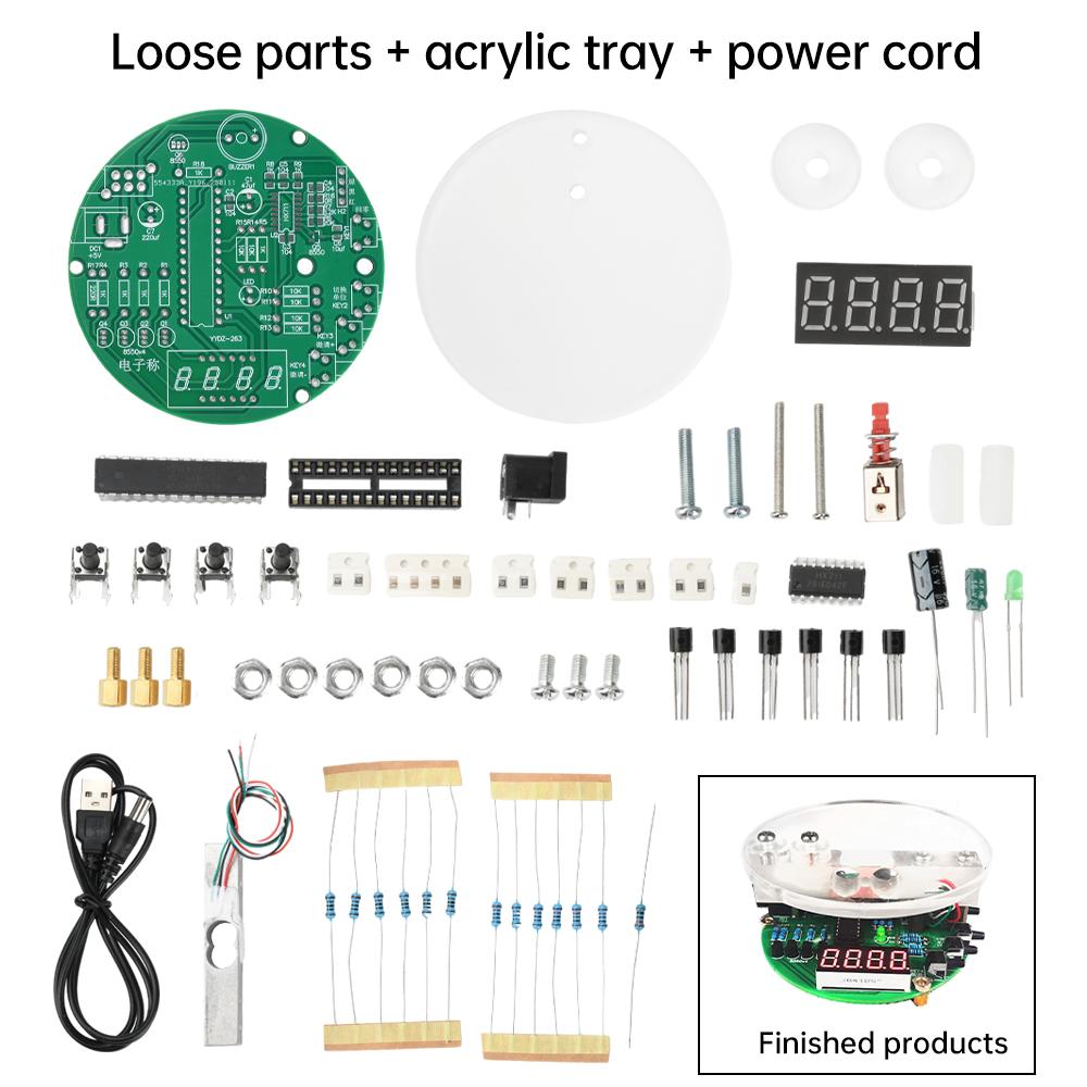 Elektronische Waage DIY Kit 1KG Digitalröhre Elektronische Waage HX711 Chip Basierend auf 51 Mikrocontroller Lötübungskit DC 5V