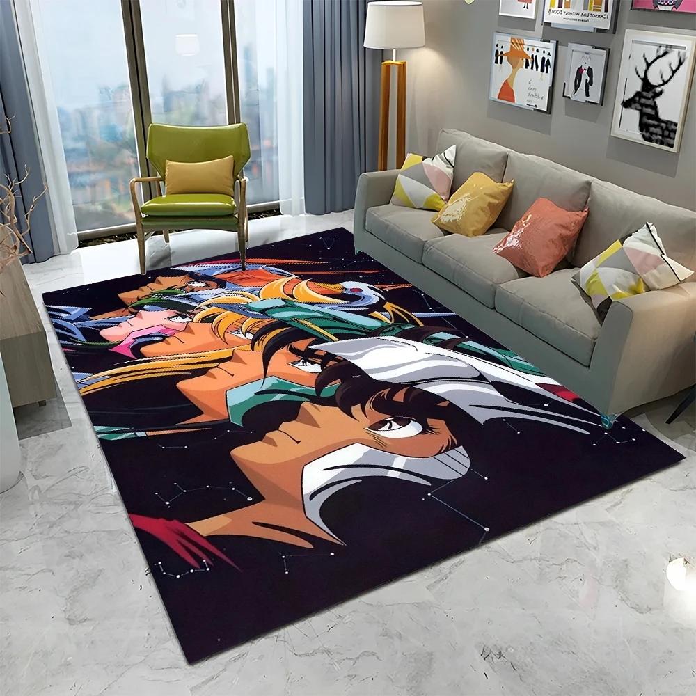 Retro Saint Seiya Anime Karikatür Halı Halı Ev Oturma Odası Yatak Odası Kanepe Paspas Dekor, çocuk oyun Alanı Kilim kaymaz Zemin Mat