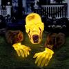 Halloween Glowing Skeleton Ground Plug Hands Set Creepy Ghost Horror Ornament Warm Light Decoration for Yard Street Party Props
