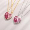 Friendship Pendant Necklace Set Magnetic Clasp Neck Chain Pair Women's Best Friend Necklaces with Heart Pendant