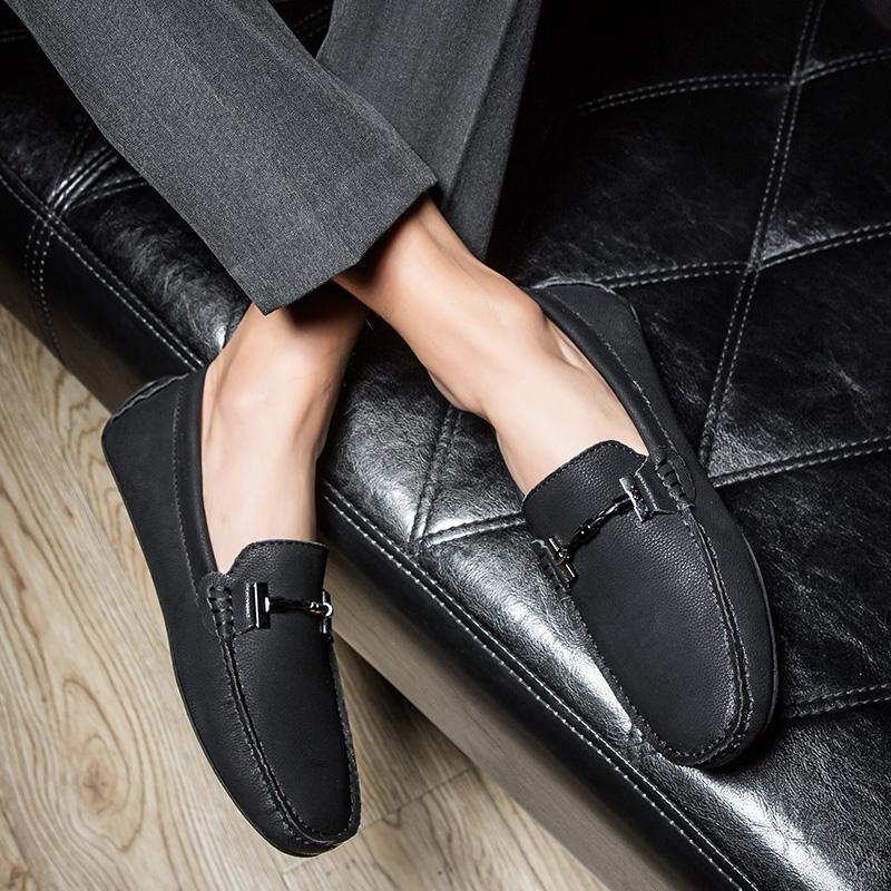 New Men's Genuine Leather Loafers Men Casual Summer Shoes Big Size 38-49 Brand Male Flat Slip on Shoes Driving Moccasins For Men