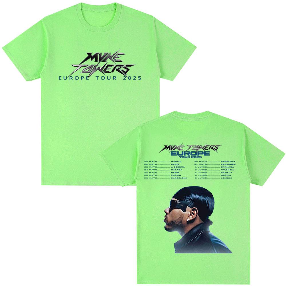

Rapper Myke Towers Europe Tour 2025 Tshirts Unisex Women Fashion Hip Hop Short Sleeve Tshirt Cotton Oversized T Shirts Streetwear 3XL