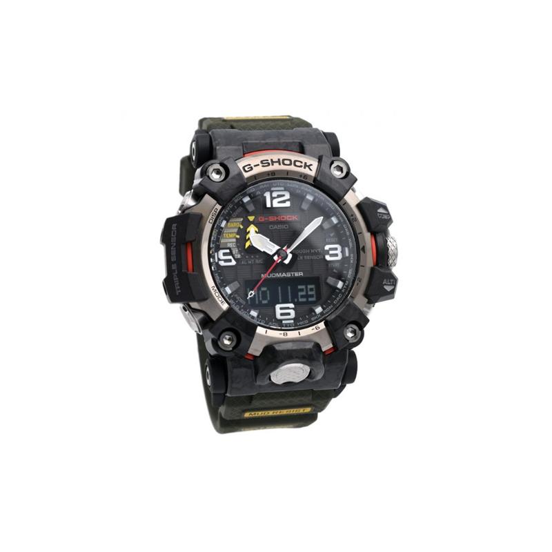 Casio MASTER OF G-LAND serie 200 meter waterdichtheid zonne-kwarts harsband herenhorloge zwart wijzerplaat GWG-2000-1A3JF