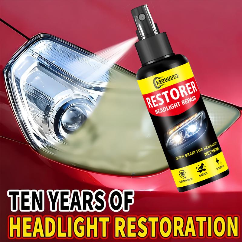 Ceramic Headlight Restoration Spray, Premium Automotive Headlight Repair Tool - Removes Yellowing and Oxidation, Restores Clarit