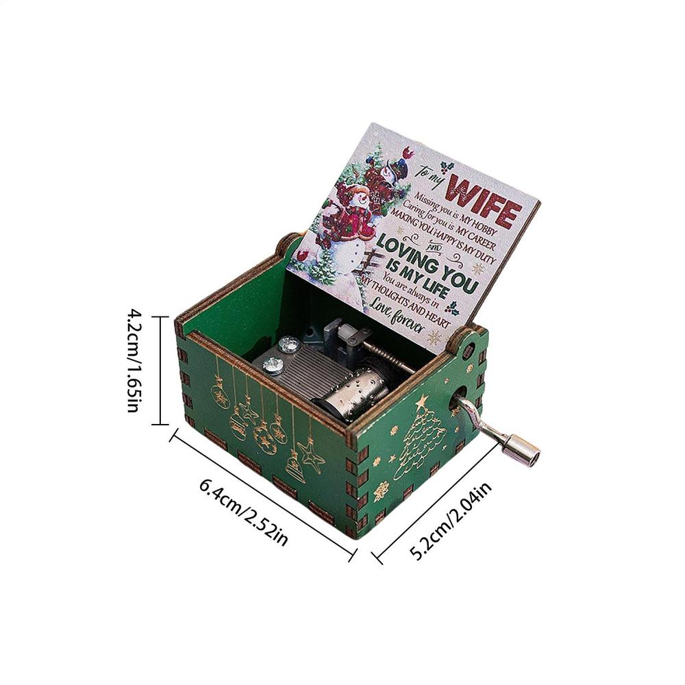 Hot Wooden Hand Crank Music Box Fantastic Christmas Music Box Wooden Carved Music Boxes Christmas Birthday Gift Home Decor