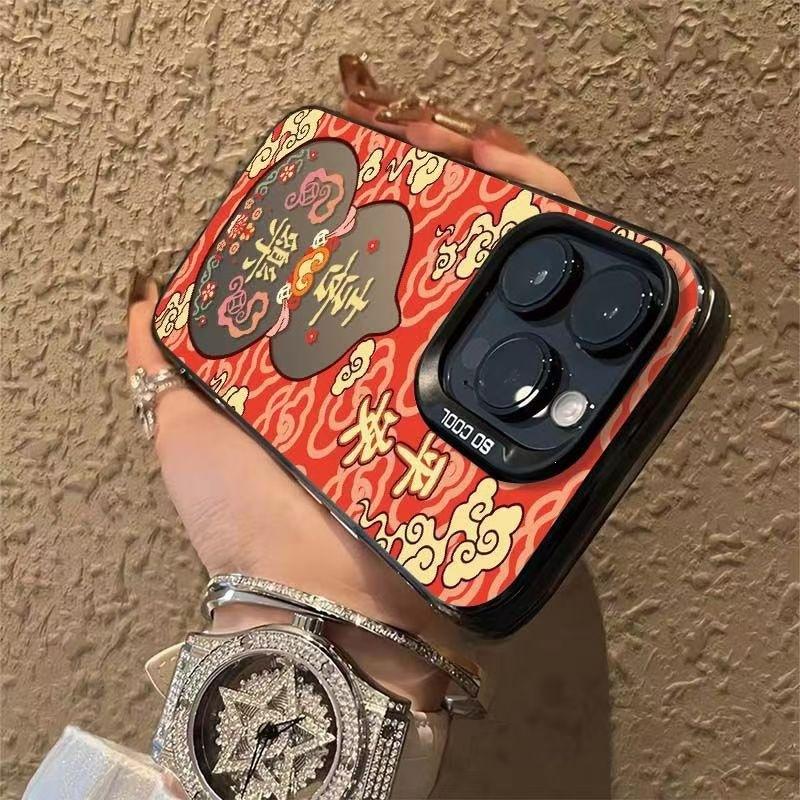 Happy Red Gourd Apple 14/15Plus New iPhone11/12 Mobile Phone Case 16promax Anti-drop xr/xs