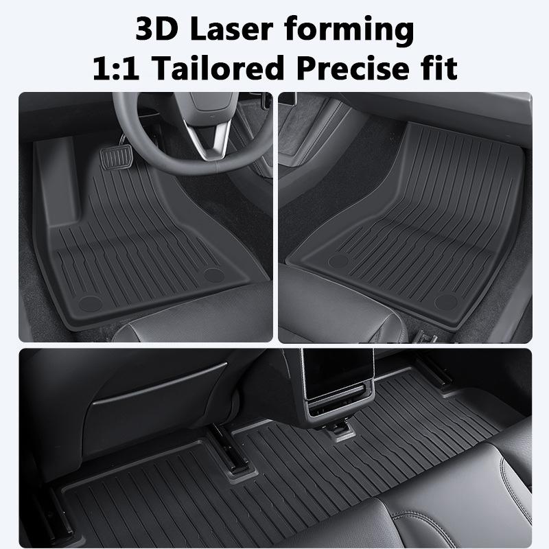 For Tesla Model 3 Highland 2024 Floor Mat Left and Right Hand Drive TPE Carpet Waterproof Weather-resistant Foot Pads Mats