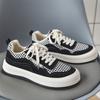 2025 Primavera Novo Calçado Pied de Poule Sapatos Pão Cabeça Grande Masculino Solado Grosso Casual Combina com Tudo Tênis Masculino